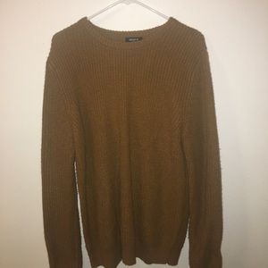 forever 21 beige/ brown netted crewneck sweater